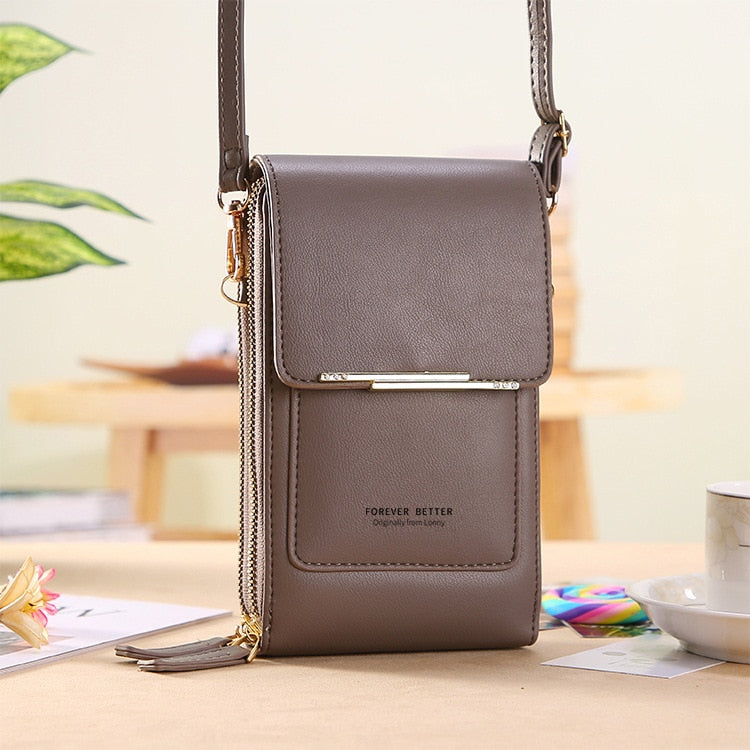 Elegantiee | Sac à bandoulière en cuir avec écran tactile