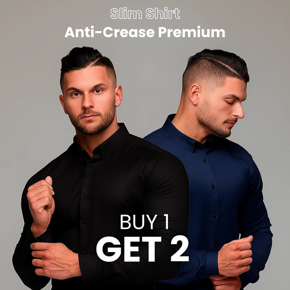 ELEGANTIEE| ElasticFit™ – Slim Shirt Anti-Crease Premium (Buy 1, get 2)